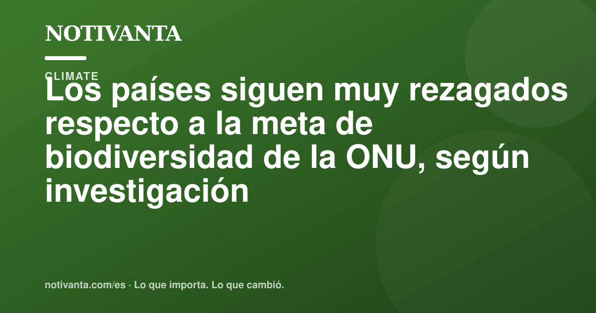 Gráfico para compartir: Los países siguen muy rezagados respecto a la meta de biodiversidad de la ONU, según investigación