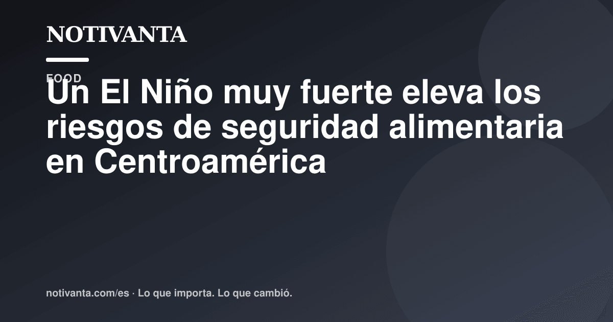 Gráfico para compartir: Un El Niño muy fuerte eleva los riesgos de seguridad alimentaria en Centroamérica
