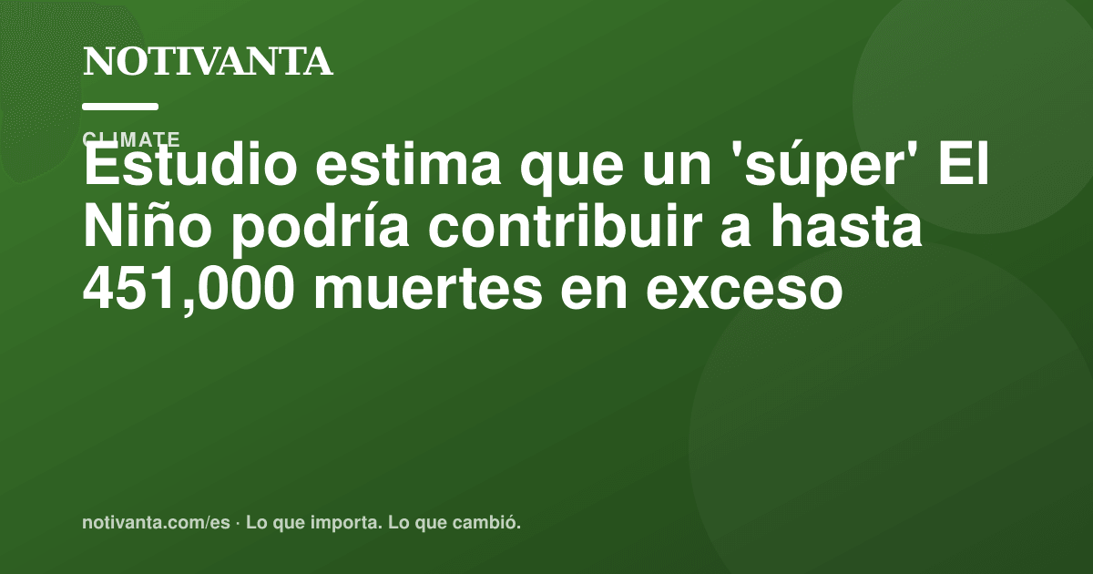 Gráfico para compartir: Estudio estima que un 'súper' El Niño podría contribuir a hasta 451,000 muertes en exceso