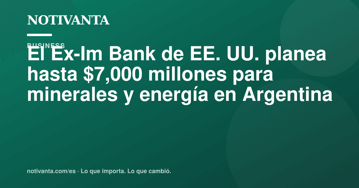 Gráfico para compartir: El Ex-Im Bank de EE. UU. planea hasta $7,000 millones para minerales y energía en Argentina