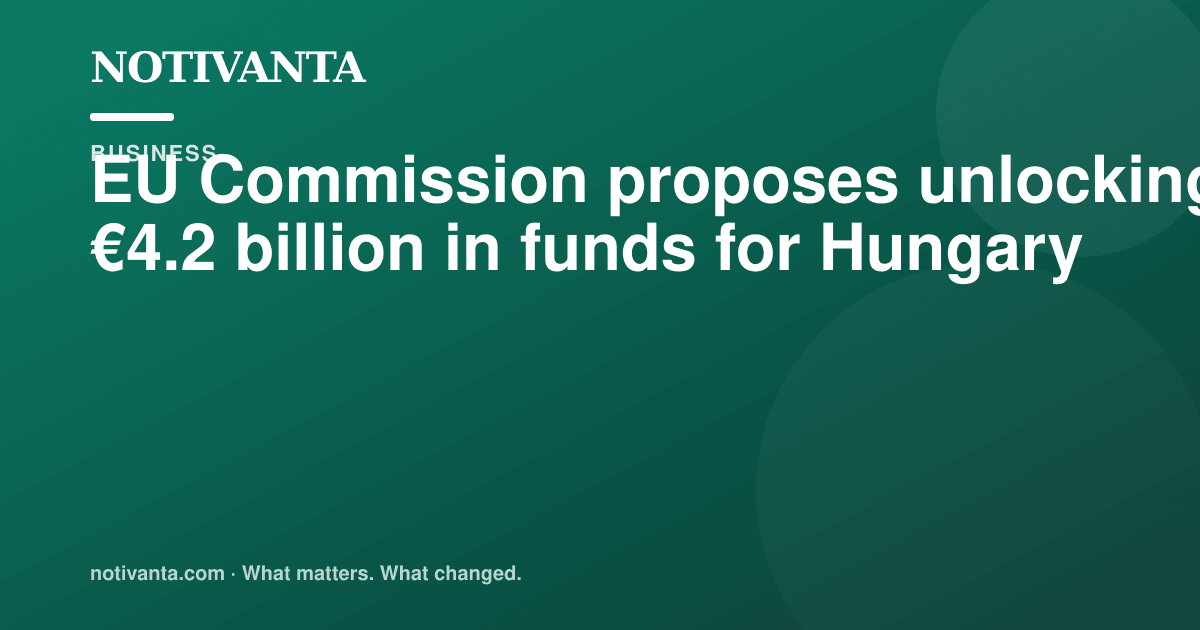 EU Commission proposes unlocking €4.2 billion in funds for Hungary share graphic
