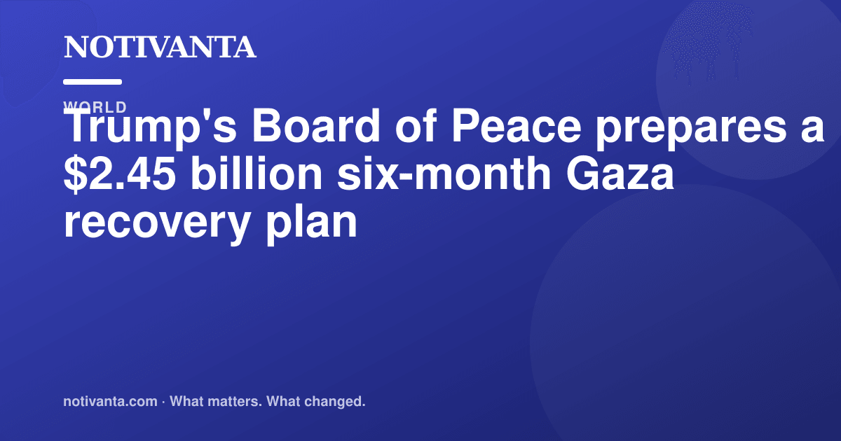 Trump's Board of Peace prepares a $2.45 billion six-month Gaza recovery plan share graphic