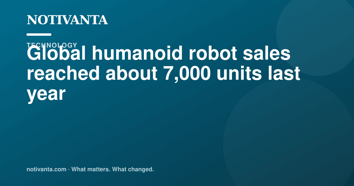 Global humanoid robot sales reached about 7,000 units last year share graphic