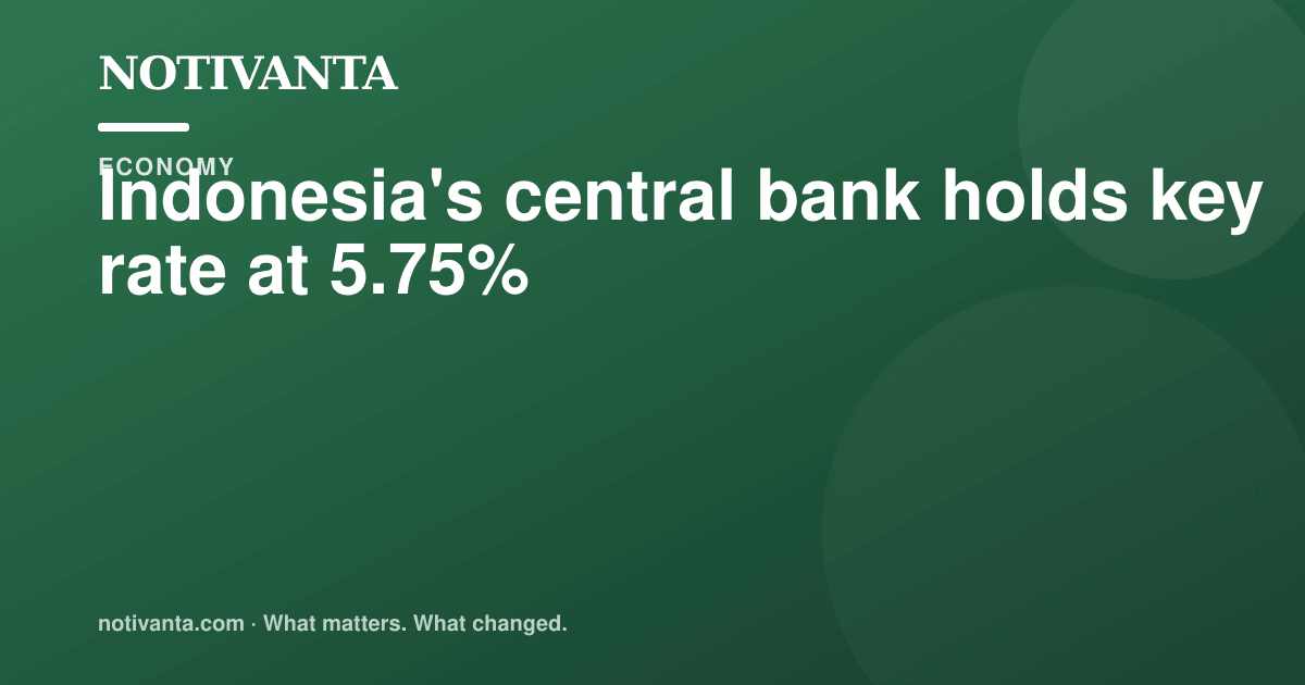 Indonesia's central bank holds key rate at 5.75% share graphic