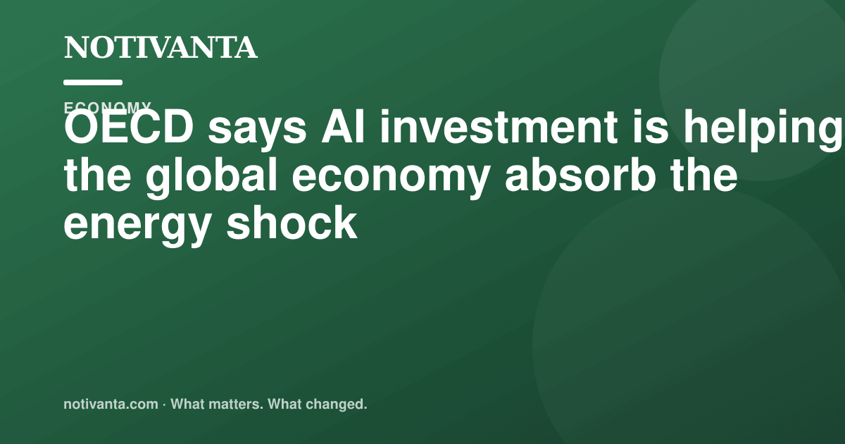 OECD says AI investment is helping the global economy absorb the energy shock share graphic