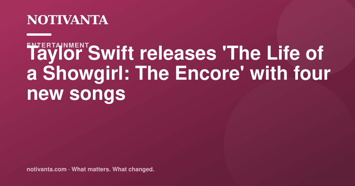 Taylor Swift expands 'Showgirl' with four new tracks share graphic
