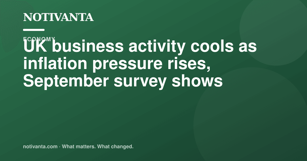 UK business activity cools as inflation pressure rises, September survey shows share graphic